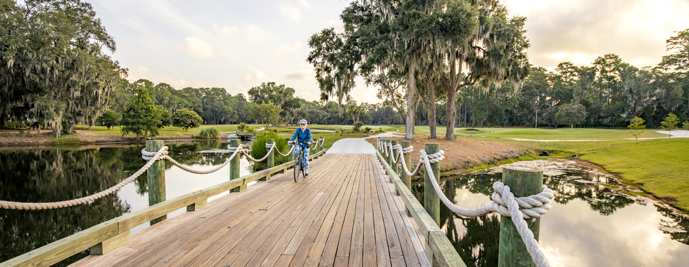 Bike rider at The Landings
